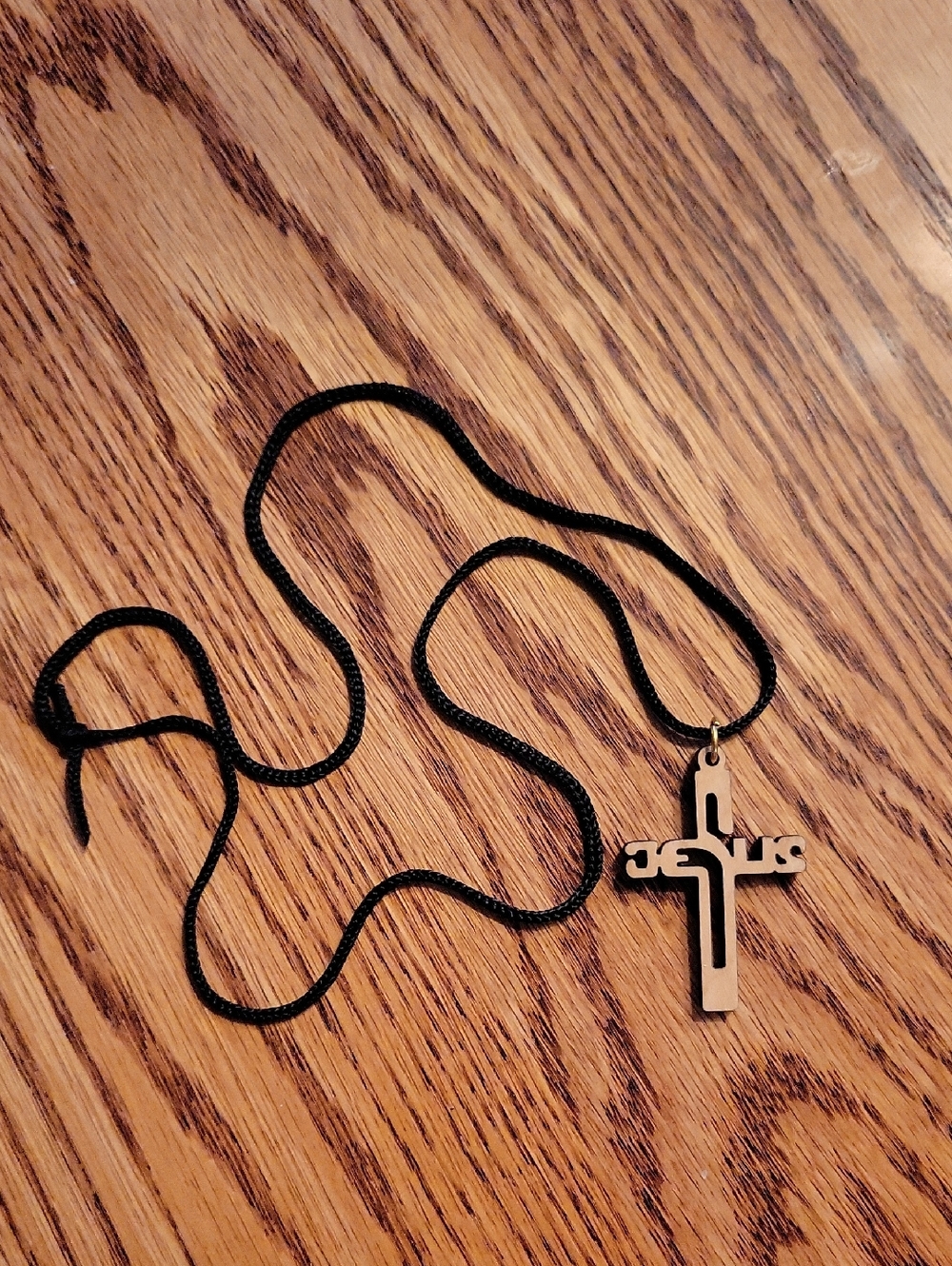 Olive Wood Cross Pendant Necklace
